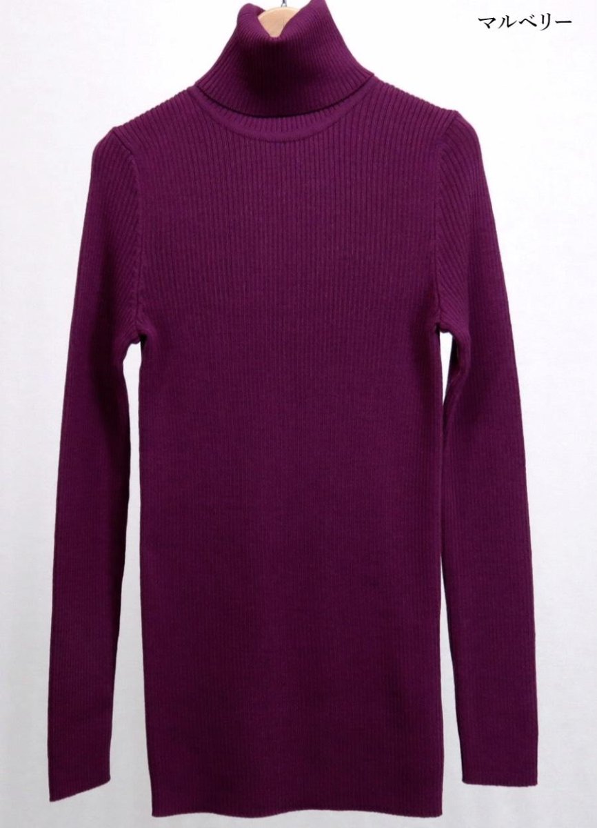 画像21: ［360°美シルエット・立体設計］ イタリア産キャッシュウール100％ リブタートルネック ニット 【日本製・自社工場】 (21)